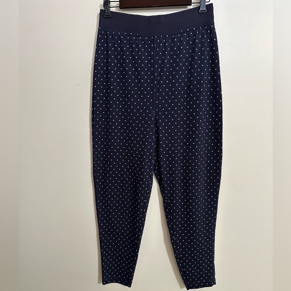 Vintage Melbourne Classix Navy With White Stars High-Waisted Knit Pants, Size M